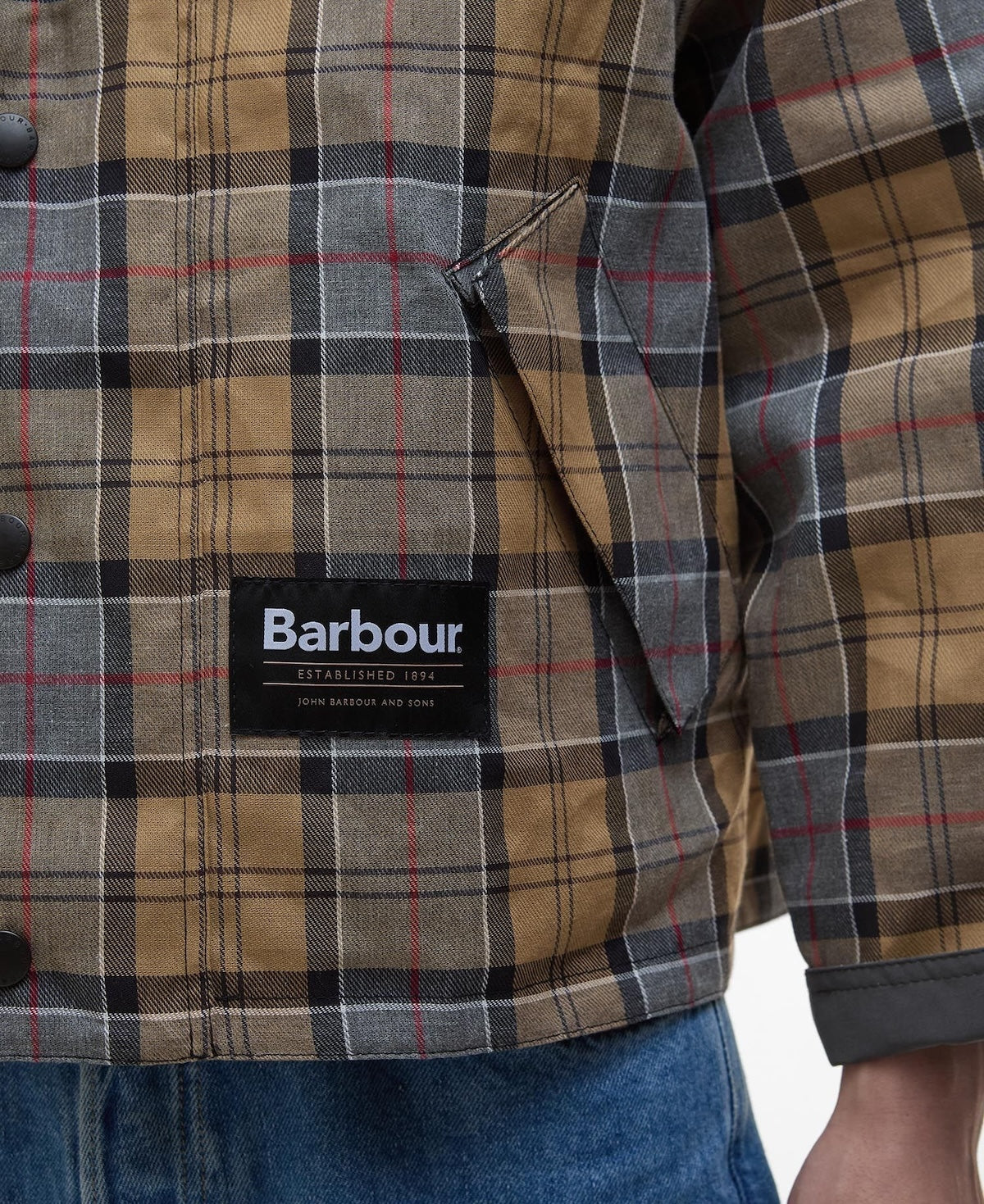 BARBOUR OVERSIZED REVERSIBLE TRANSPORTER JACKET - ASPHALT GREY