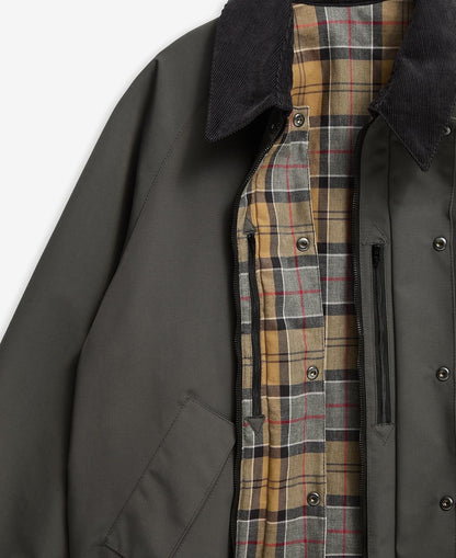 BARBOUR OVERSIZED REVERSIBLE TRANSPORTER JACKET - ASPHALT GREY