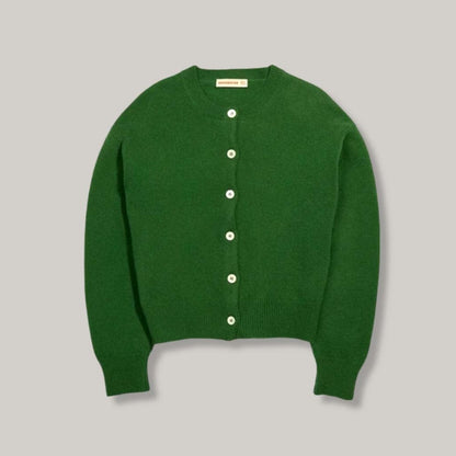 &DAUGHTER ADA CREWNECK CARDIGAN  - PAGODA GREEN