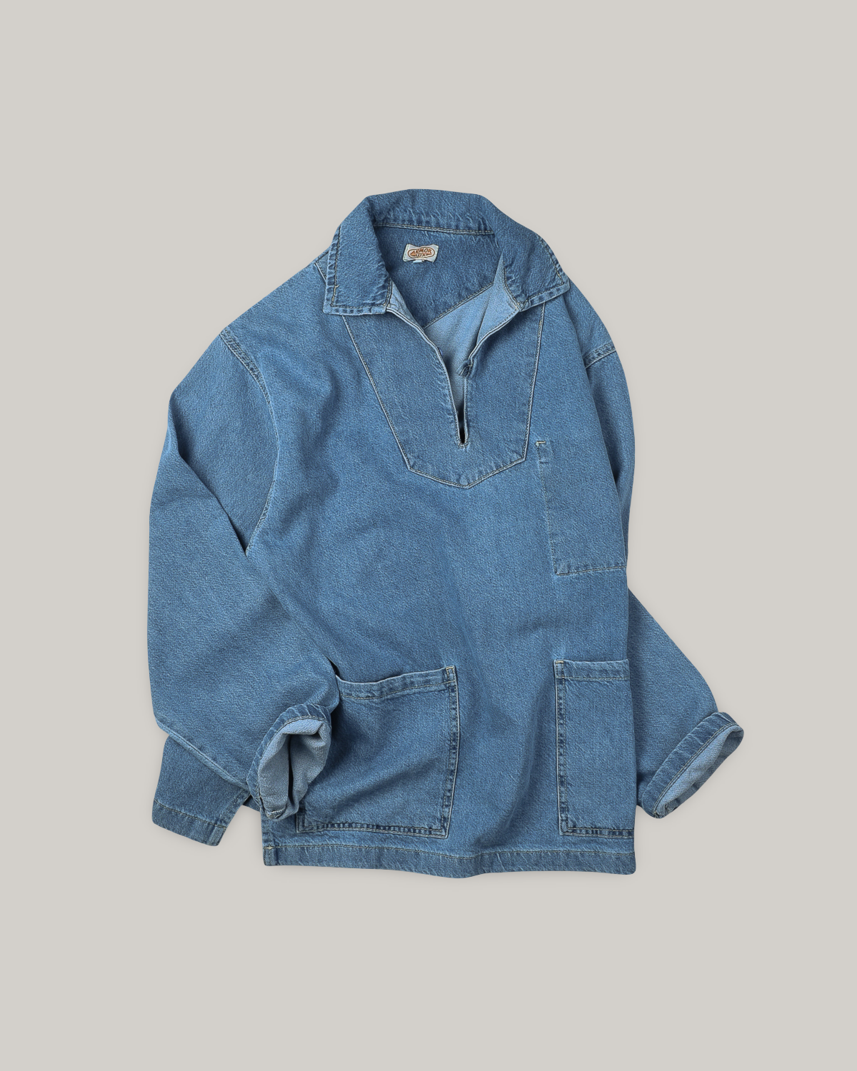 ARMOR LUX HERITAGE SMOCK -  MEDIUM BLUE DENIM