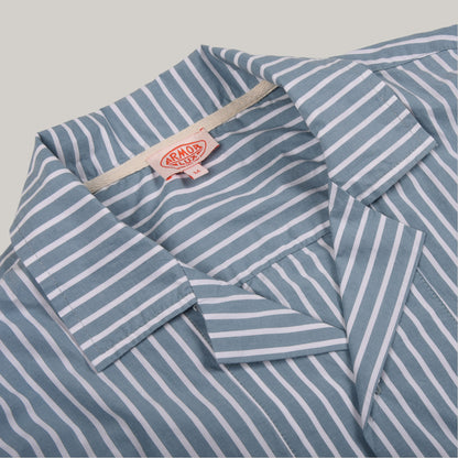 ARMOR LUX SS SHARK COLLAR SHIRT - BLUE STRIPE