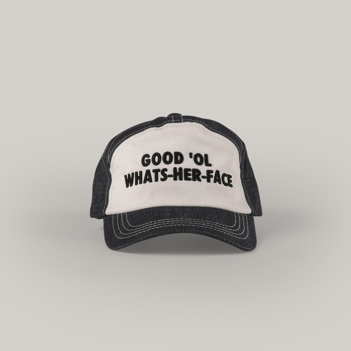 GOOD OL' WHATS-HER-FACE BY W'MENSWEAR TRUCKER HAT - BLUE/ WHITE