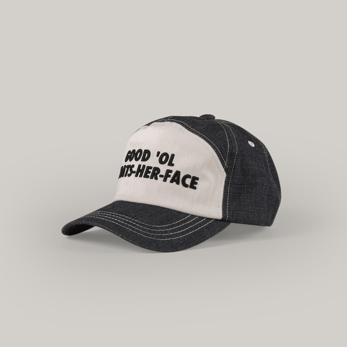 GOOD OL' WHATS-HER-FACE BY W'MENSWEAR TRUCKER HAT - BLUE/ WHITE