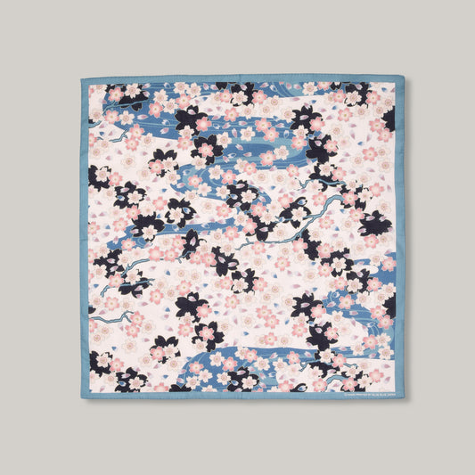 BLUE BLUE JAPAN NAGARE SAKURA BANDANA - WHITE