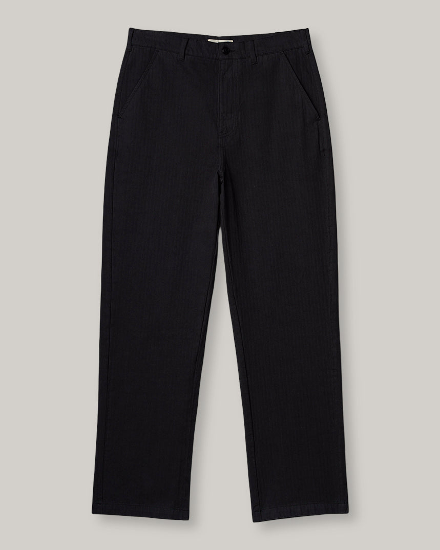 MERZ B. SCHWANEN HERRINGBONE BERLIN PANTS - CHARCOAL