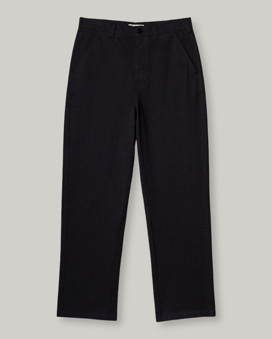 MERZ B. SCHWANEN HERRINGBONE BERLIN PANTS - CHARCOAL
