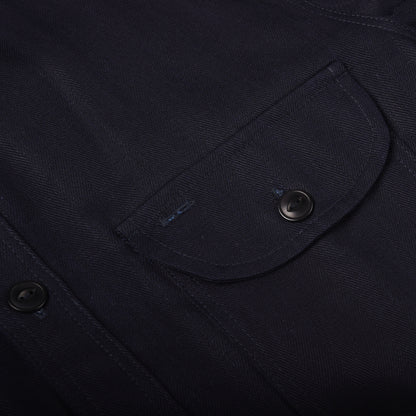 BLUE BLANKET JEANS S05 IT32 HERRINGBONE SHIRT - INDIGO