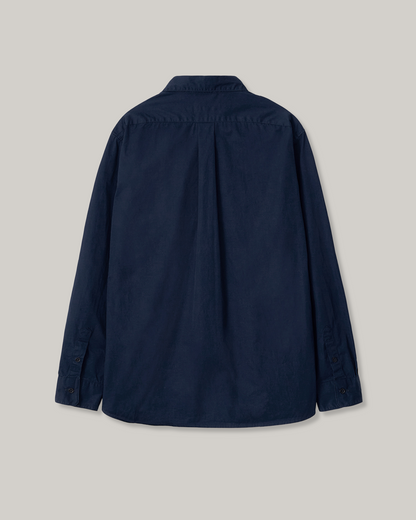 NOTHING WRITTEN CLASSIC STANDARD COTTON SHIRT - ROYAL NAVY