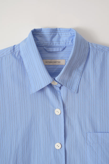 NOTHING WRITTEN TIMON STRIPED COTTON SHIRT - BLUE STRIPE