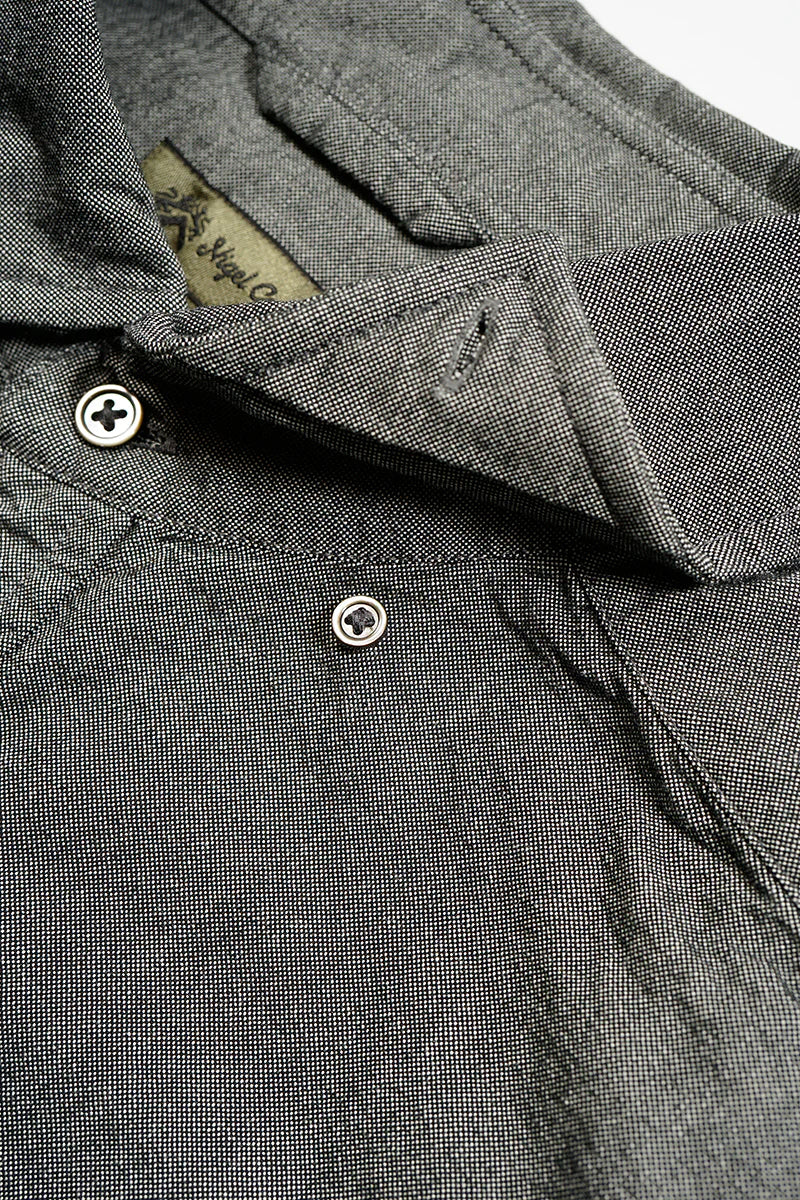 NIGEL CABOURN MAINLINE BRITISH OFFICERS SHIRT - BLACK
