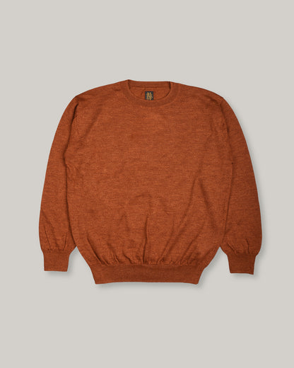 BATONER RAMIE WOOL CREW NECK - BRICK
