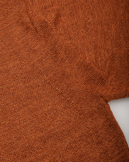 BATONER RAMIE WOOL CREW NECK - BRICK