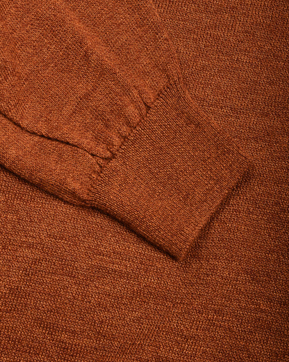 BATONER RAMIE WOOL CREW NECK - BRICK