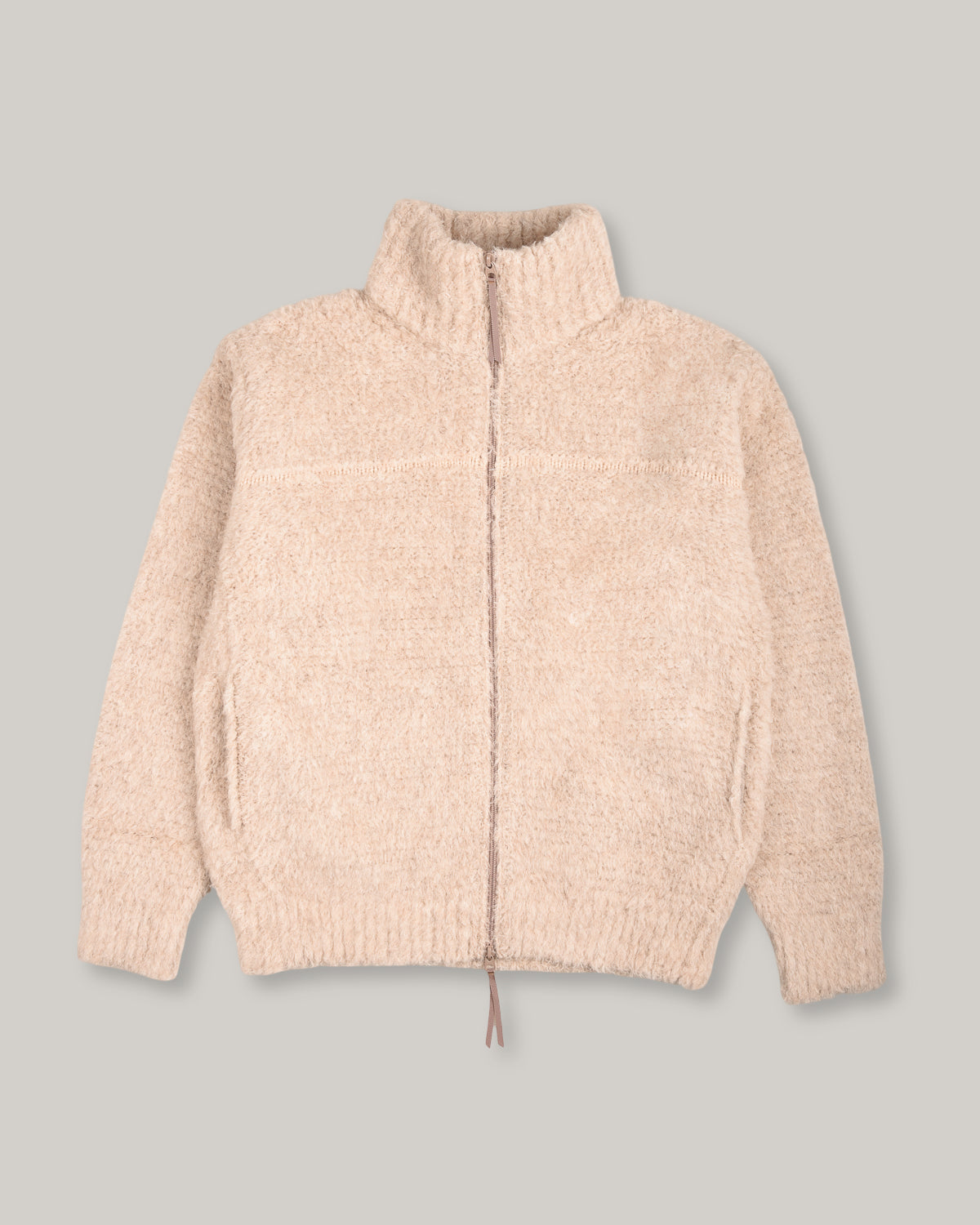 BATONER SHETLAND BOA ZIP UP BLOUSON - BEIGE