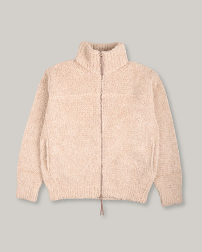 BATONER SHETLAND BOA ZIP UP BLOUSON - BEIGE