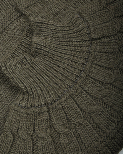 BATONER SPREAD ARAN TURTLE NECK - OLIVE