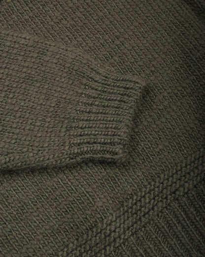 BATONER SPREAD ARAN TURTLE NECK - OLIVE