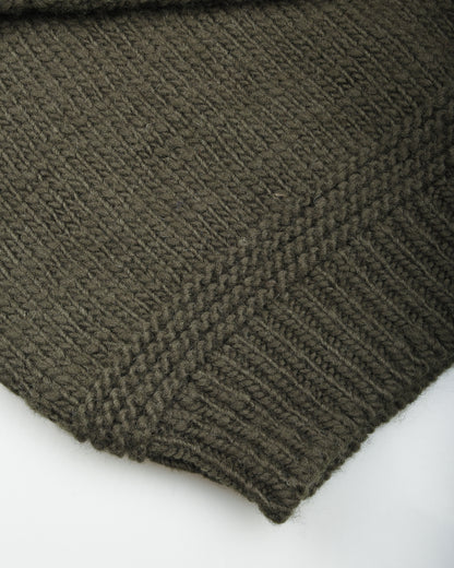 BATONER SPREAD ARAN TURTLE NECK - OLIVE