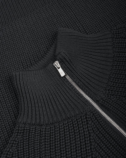 BATONER WOOL SIGNATURE DRIVERS KNIT - CHARCOAL BLUE