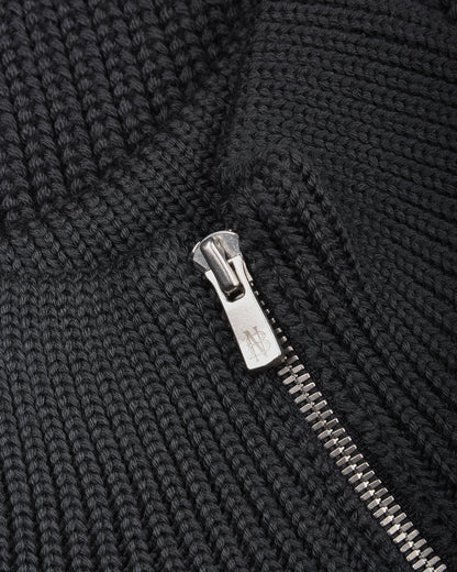 BATONER WOOL SIGNATURE DRIVERS KNIT - CHARCOAL BLUE