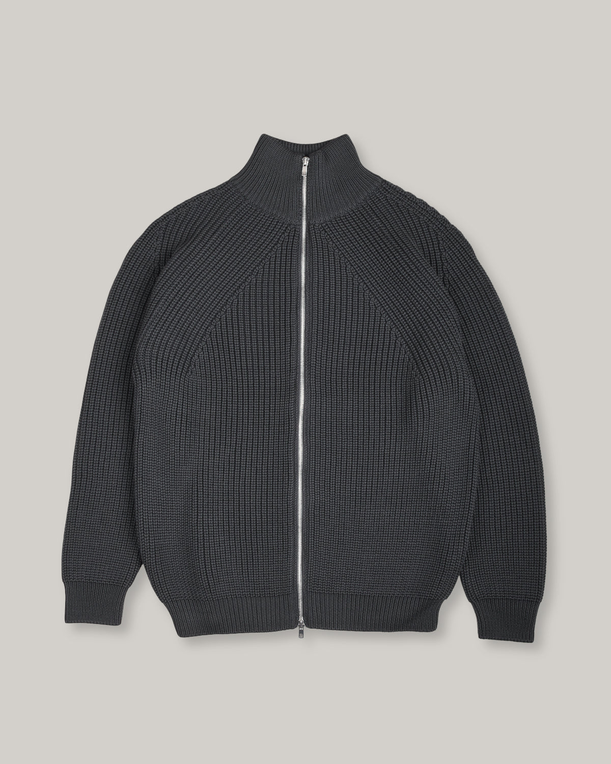 BATONER WOOL SIGNATURE DRIVERS KNIT - CHARCOAL BLUE