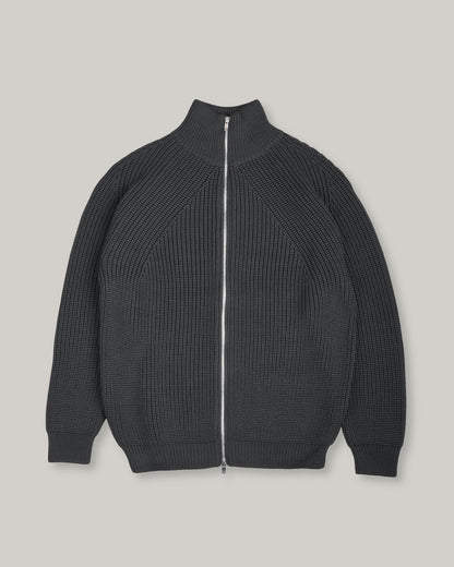 BATONER WOOL SIGNATURE DRIVERS KNIT - CHARCOAL BLUE
