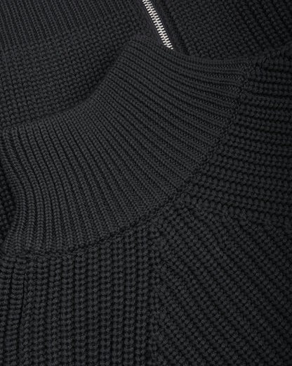 BATONER WOOL SIGNATURE DRIVERS KNIT - CHARCOAL BLUE