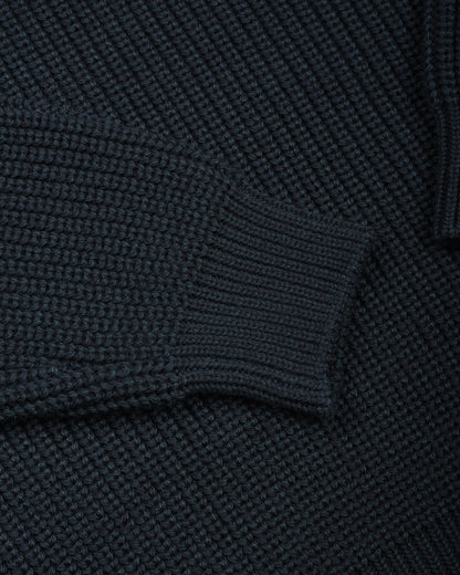 BATONER WOOL SIGNATURE CREW NECK - DARK GREEN x NAVY