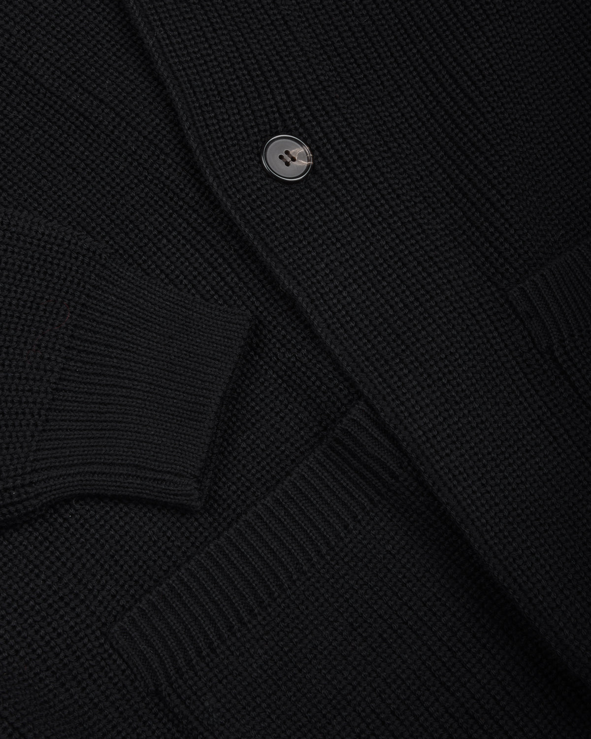 BATONER WOOL SIGNATURE SHAWL COLLAR CARDIGAN - BLACK