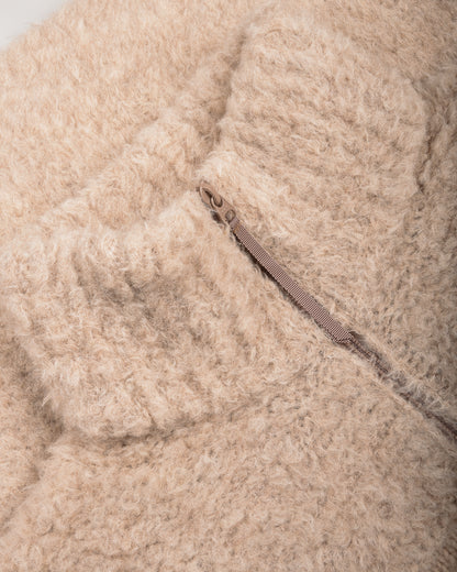 BATONER SHETLAND BOA ZIP UP BLOUSON - BEIGE