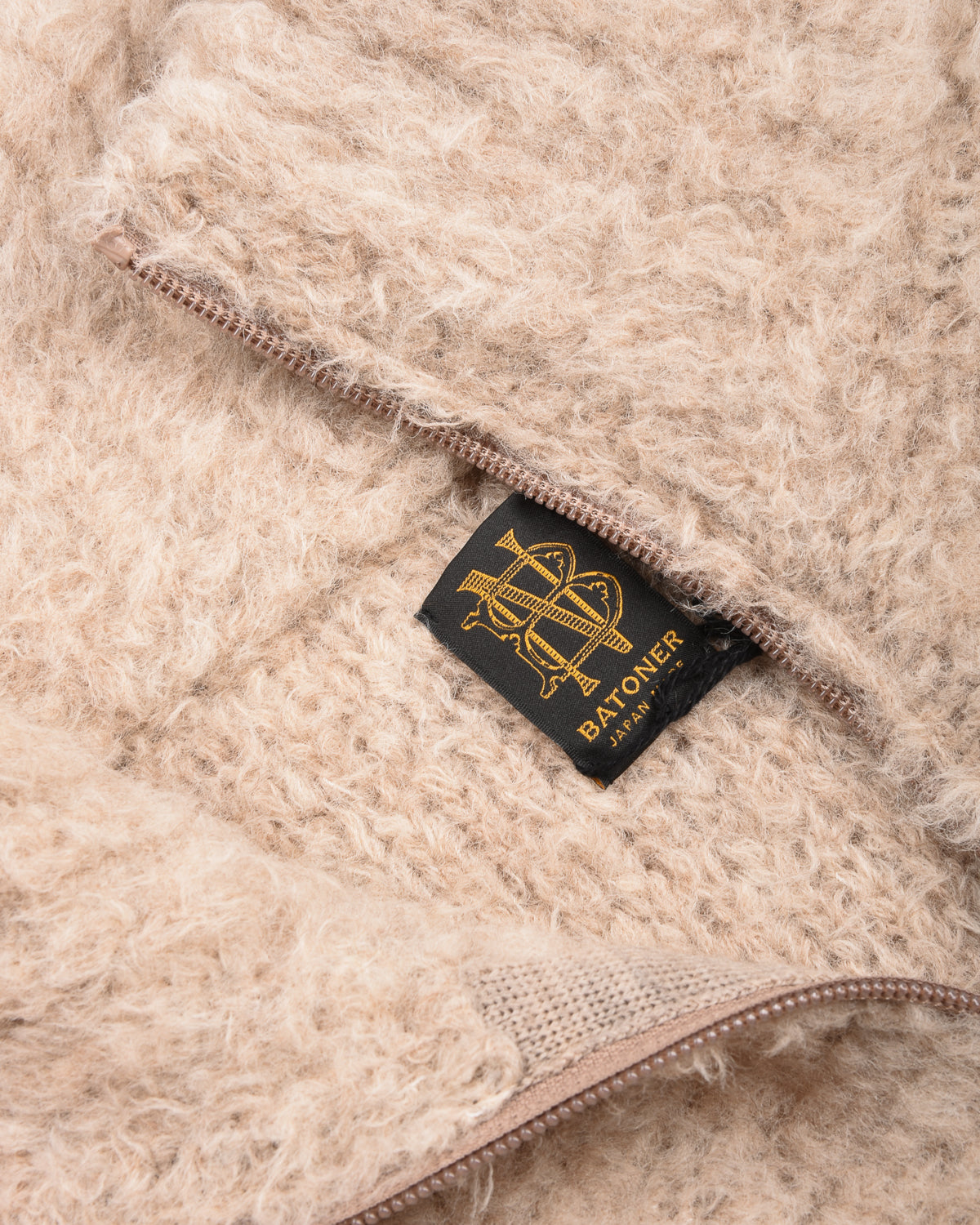 BATONER SHETLAND BOA ZIP UP BLOUSON - BEIGE