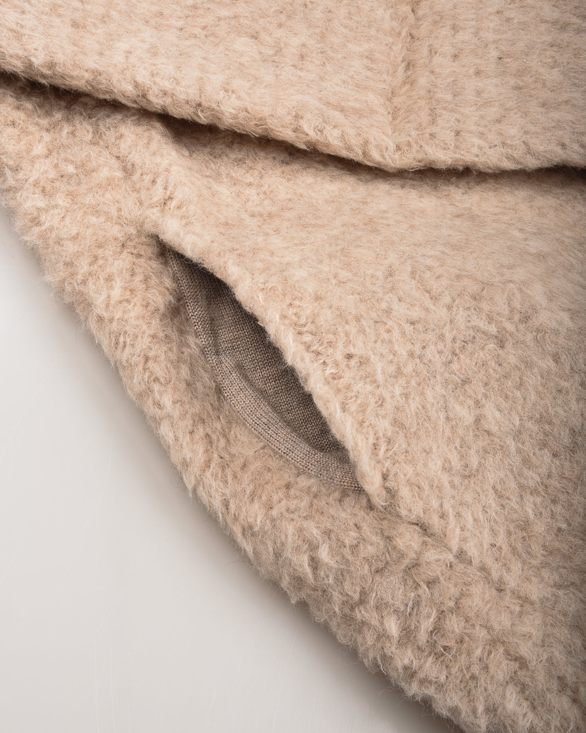 BATONER SHETLAND BOA ZIP UP BLOUSON - BEIGE