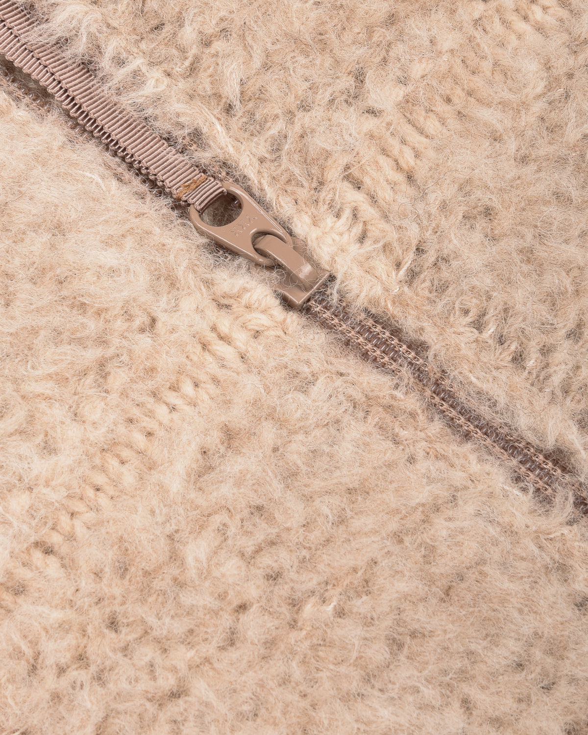 BATONER SHETLAND BOA ZIP UP BLOUSON - BEIGE