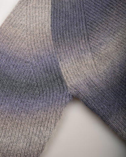 BATONER MOHAIR KASURI DYE SIGNATURE CREW NECK - PURPLE MIX