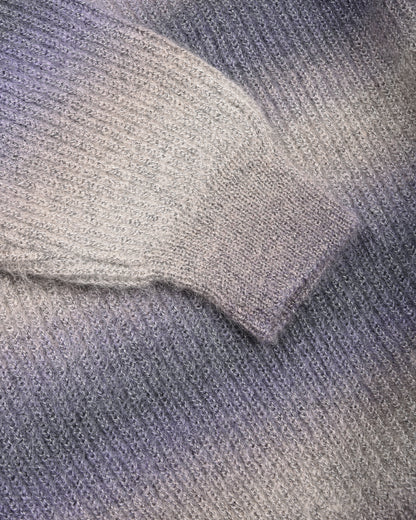 BATONER MOHAIR KASURI DYE SIGNATURE CREW NECK - PURPLE MIX