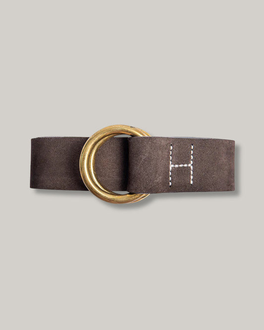 HEIMAT REGATTA BELT - ROUGH OUT LEATHER - WALNUT