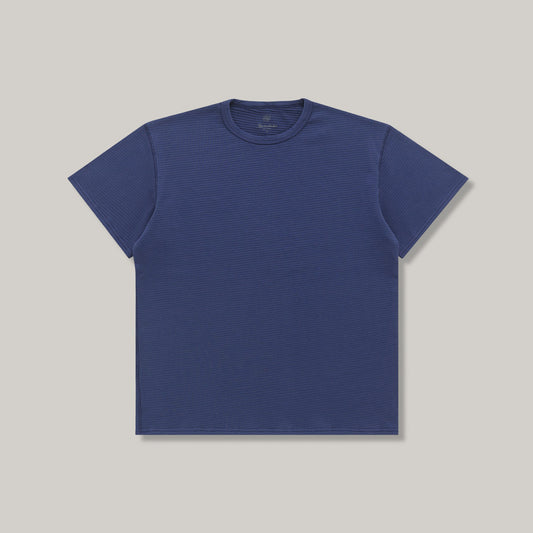 KNICKERBOCKER BOX KNIT T-SHIRT - FRENCH BLUE