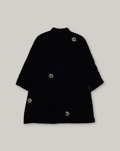 11.11 KIMONO BHANDANI SHIRT - BLACK VELVET
