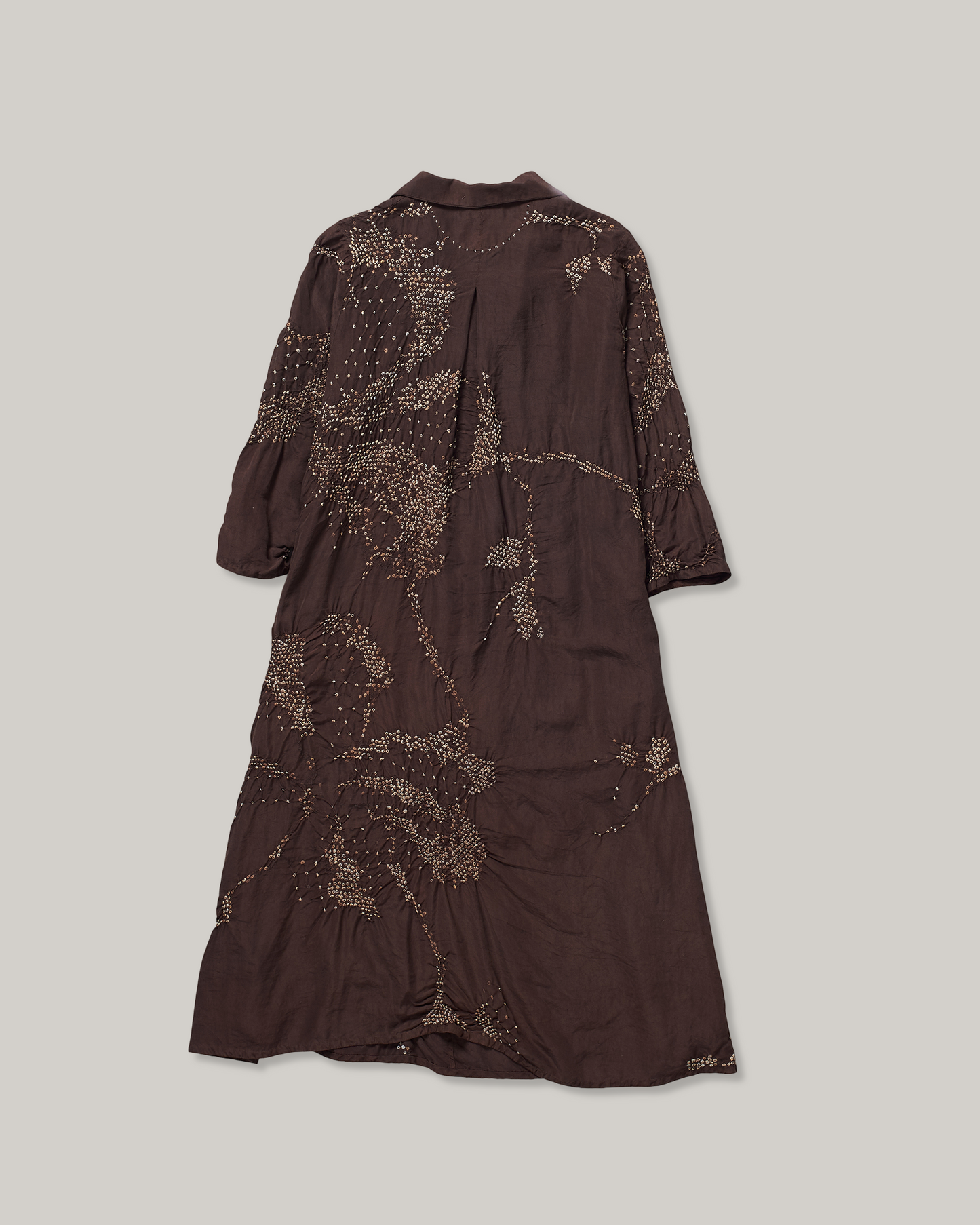 11.11 SILK BANDHANI  DRESS - BURNT UMBER