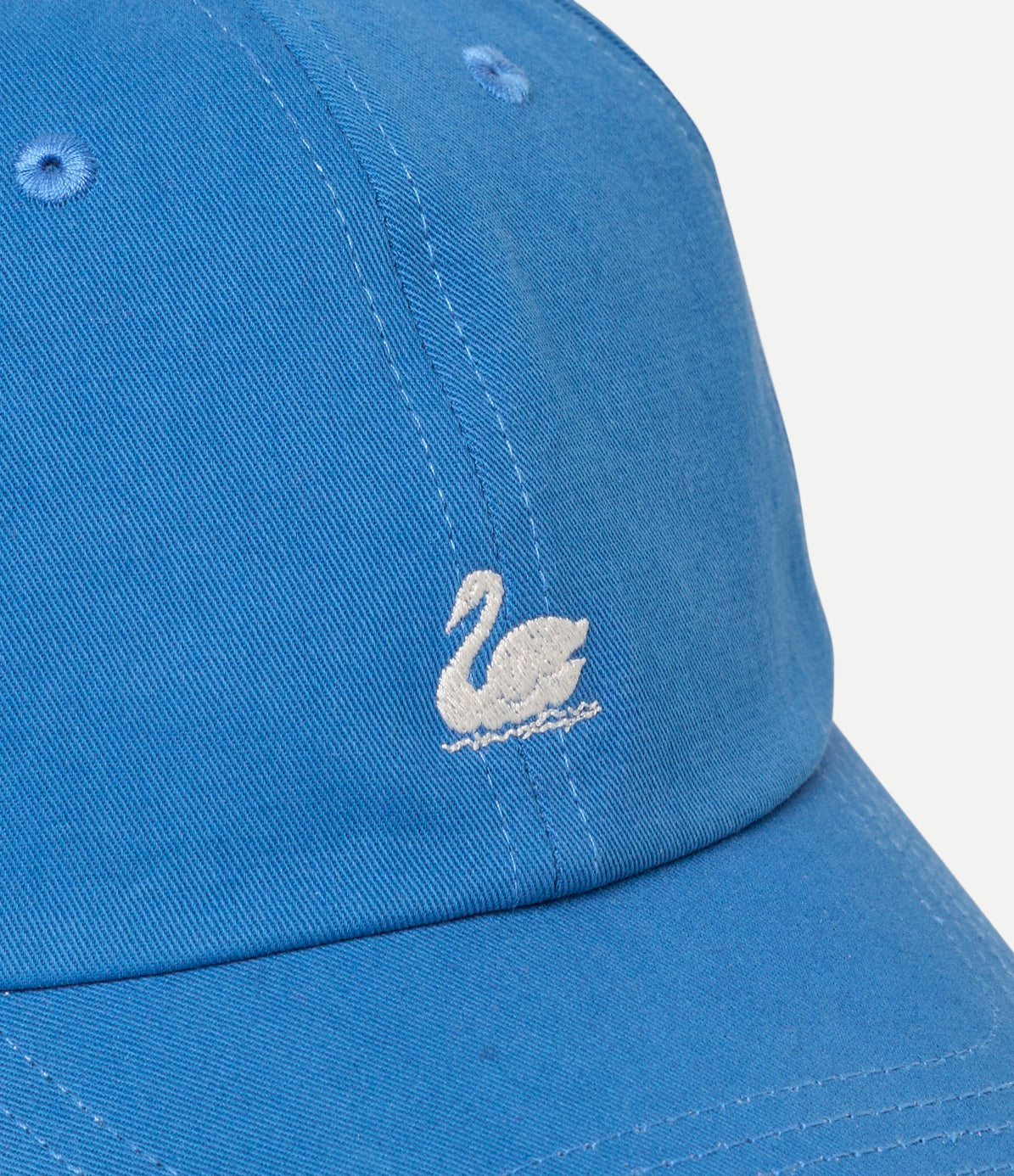 MERZ B. SCHWANEN SWAN LOGO CAP - WASHED BLUE/ NATURE