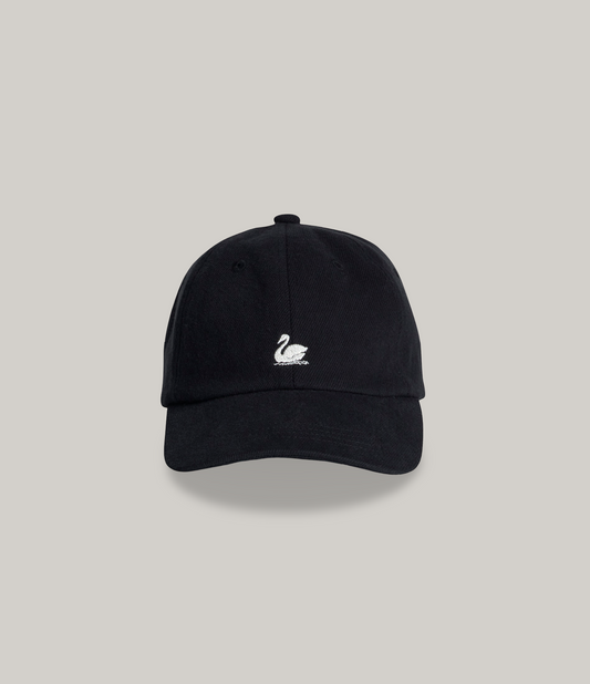 MERZ B. SCHWANEN SWAN LOGO CAP - DEEP BLACK