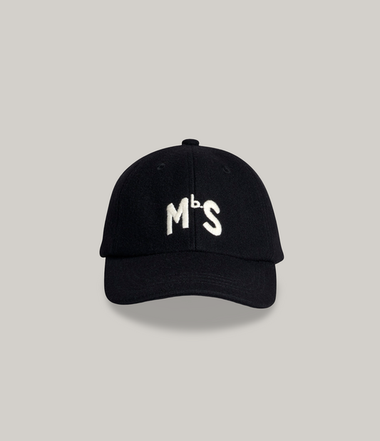 MERZ B. SCHWANEN WOOL MBS LOGO CAP - DEEP BLACK