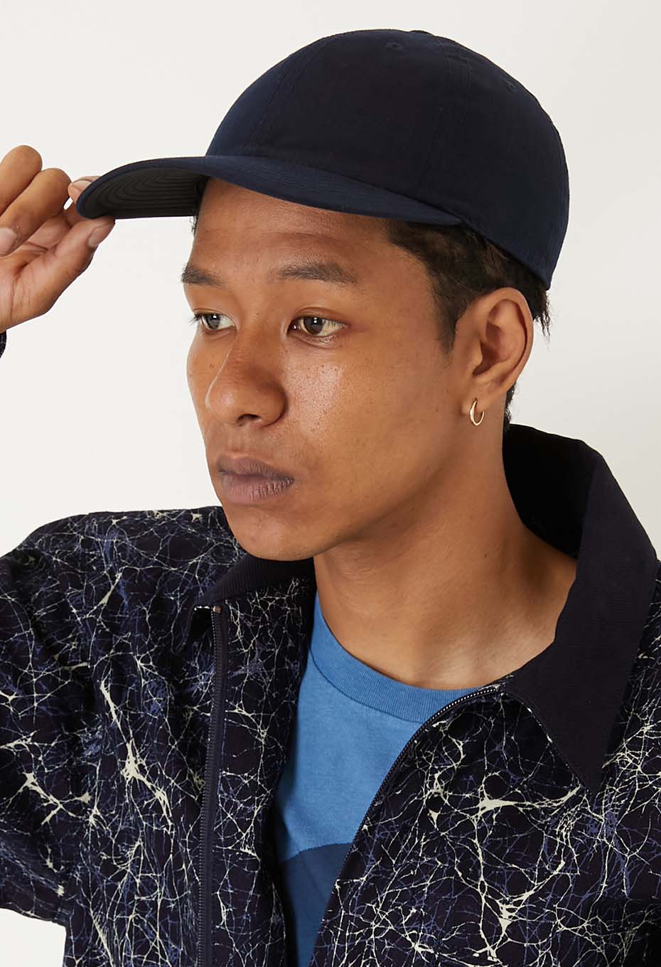 BLUE BLUE JAPAN NYLON SATIN 6 PANEL CAP - INDIGO