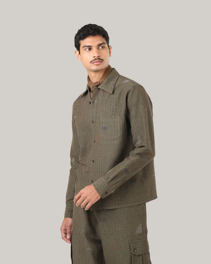 KARDO CHINTAN LS SHIRT - OLIVE