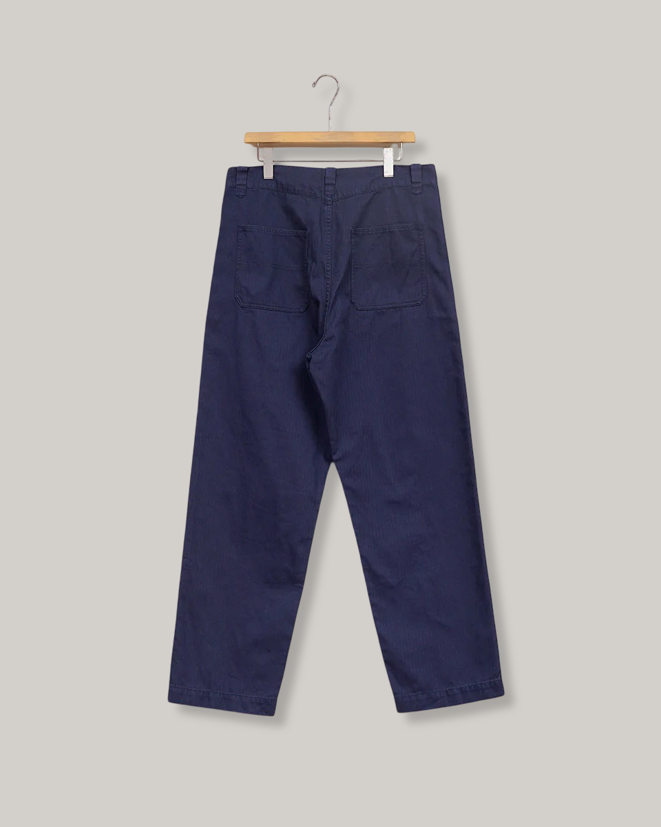 NIGEL CABOURN PT-02-02 CHORE PANTS HERRINGBONE -  DARK NAVY