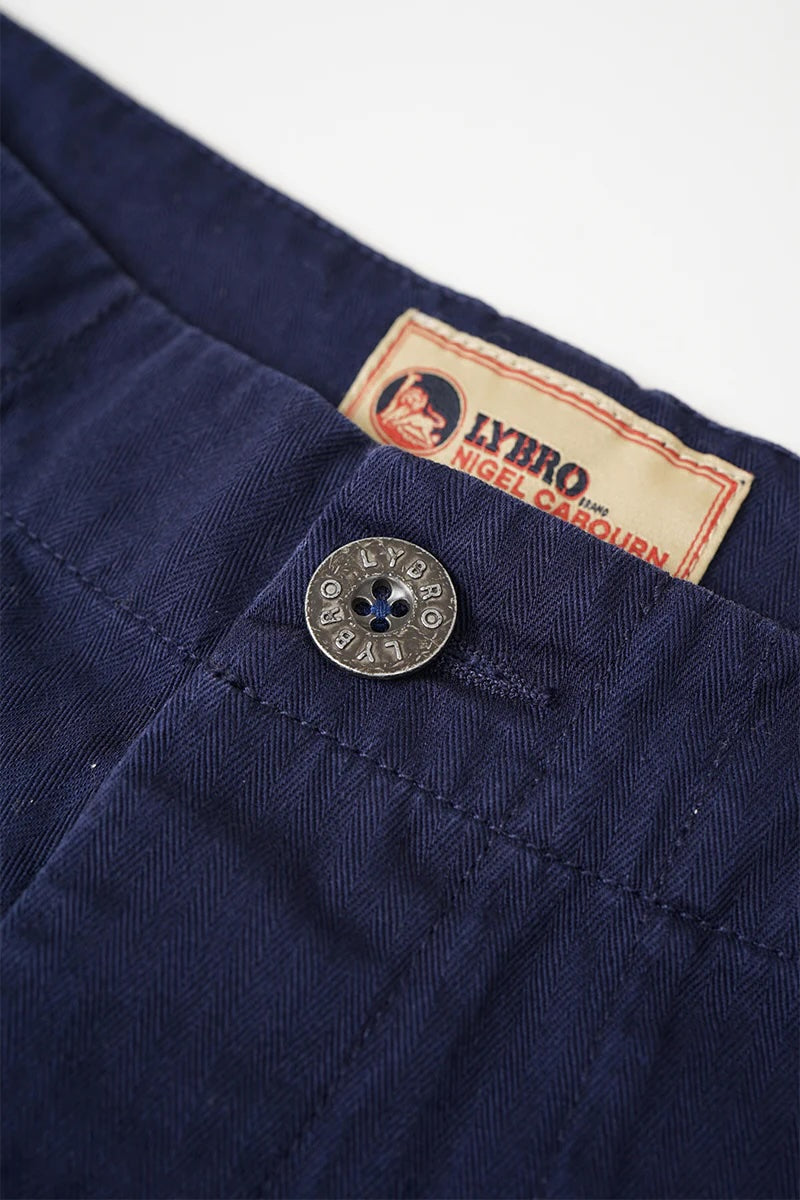 NIGEL CABOURN PT-02-02 CHORE PANTS HERRINGBONE -  DARK NAVY