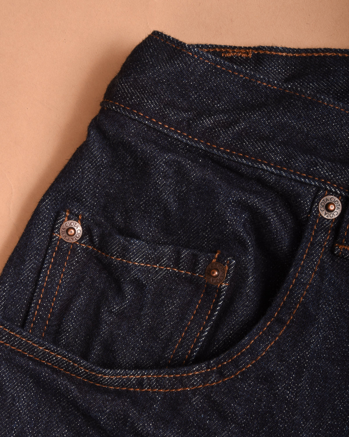 CIOTA WIDE BAGGY 5 POCKET PANTS - DARK NAVY (ONE WASH)