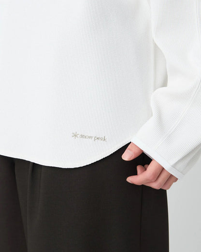 SNOW PEAK DRY WAFFLE  LONG-SLEEVE T-SHIRT - OFF-WHITE