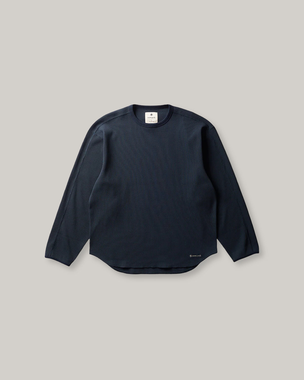 SNOW PEAK DRY WAFFLE  LONG-SLEEVE T-SHIRT - DARK NAVY