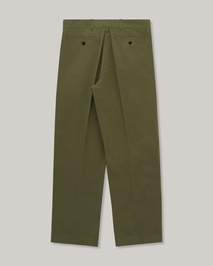 KNICKERBOCKER CANAL PLEATED TWILL PANT - OLIVE